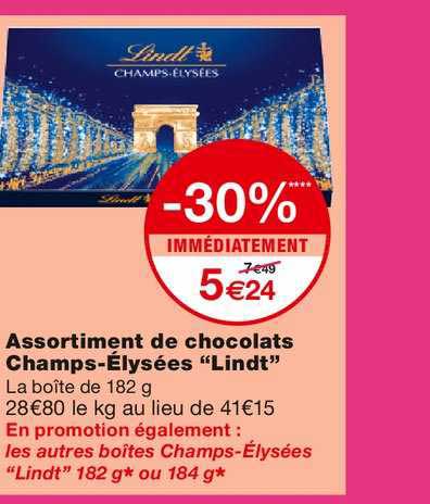 assortiment de chocolats champs élysées lindt