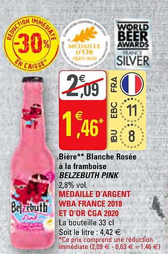 bière blanche rosée à la framboise belzebuth pink