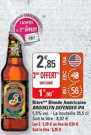 bière blonde américaine brooklyn defender ipa