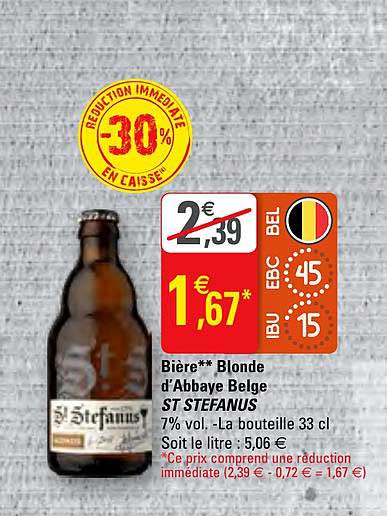 bière blonde d'abbaye belge st stefanus