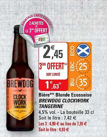 bière blonde écossaise brewdog clockwork tangerine