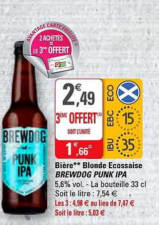 bière blonde écossaise brewdog punk ipa