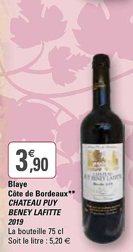 blaye côte de bordeaux château puy beney lafitte 2019
