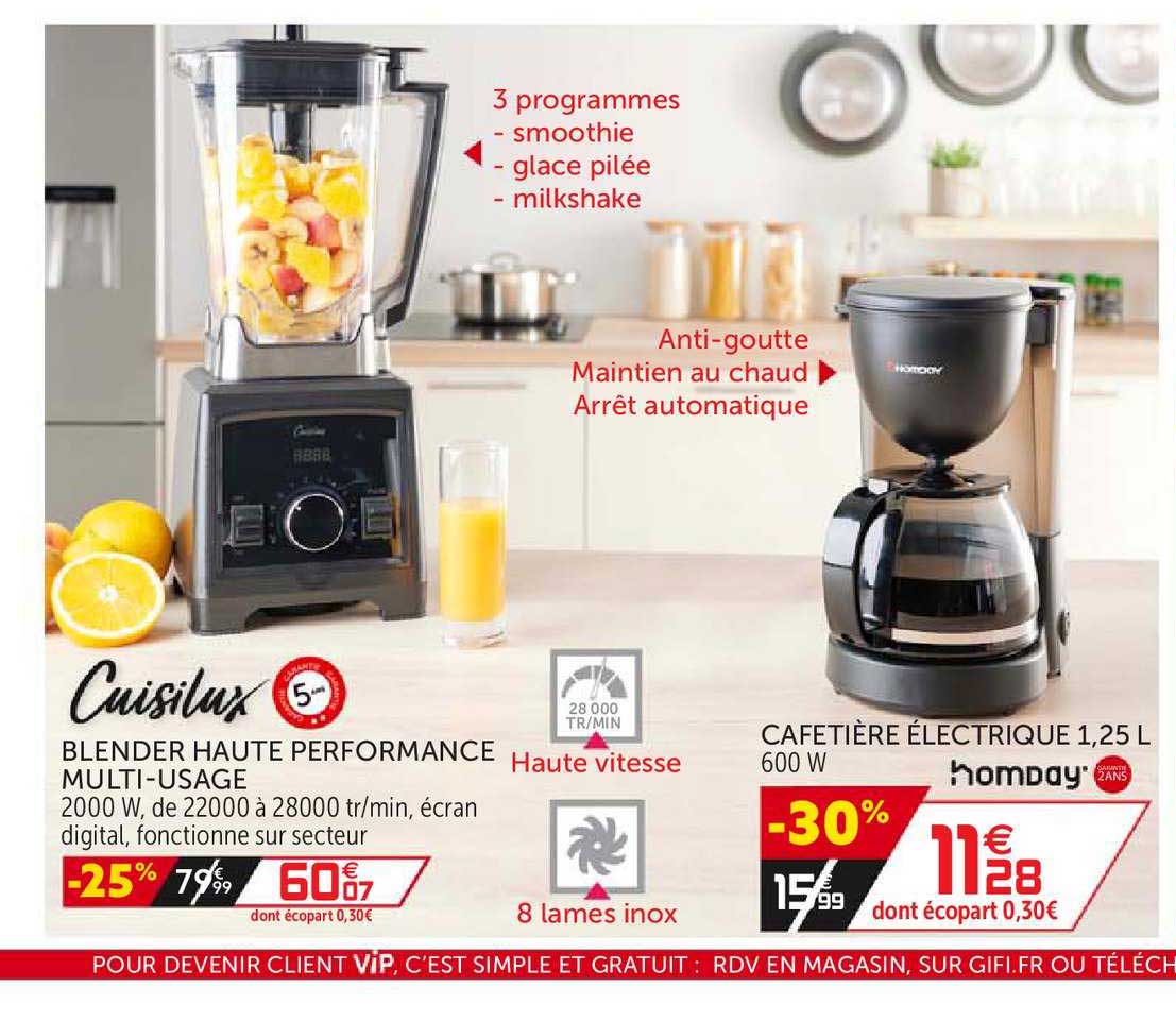 blender haute performance multi usage cuisilux cafetière électrique homday