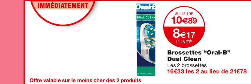 brossettes oral b dual clean