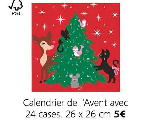 calendrier de l'avent avec 24 cases