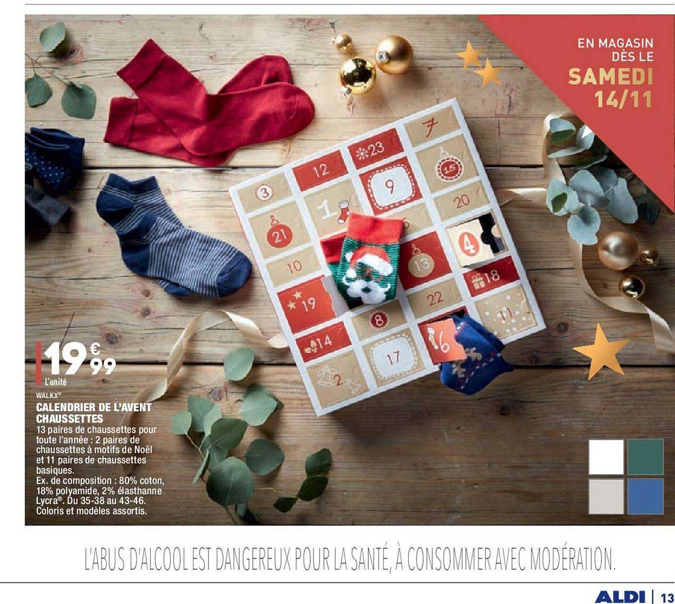 calendrier de l'avent chaussettes walkx