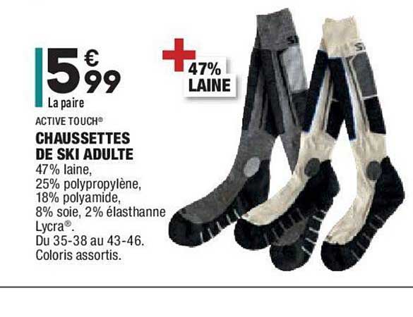 chaussettes de ski adulte active touch