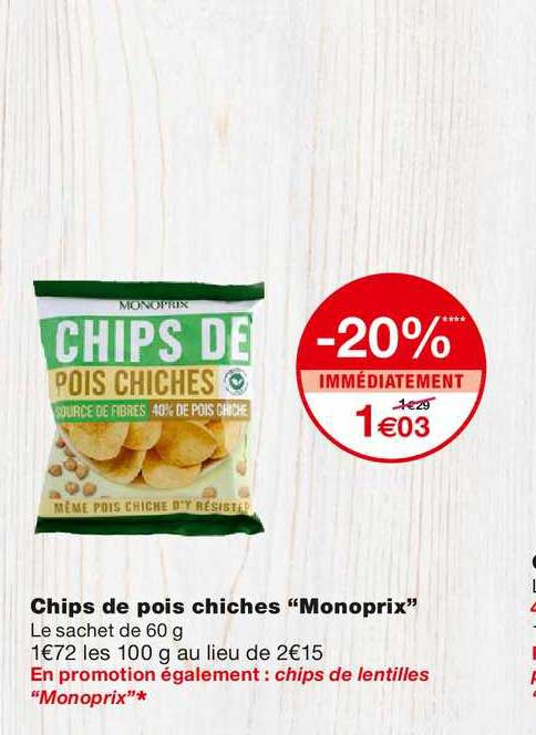 Chips De Pois Chiches Monoprix