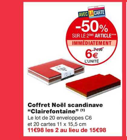 coffret noël scandinave clairefontaine -50% sur le 2ème article immédiatement