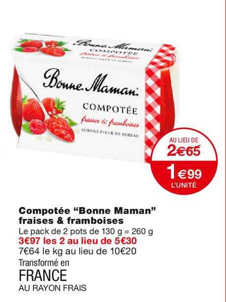 compotée bonne maman fraises & framboises