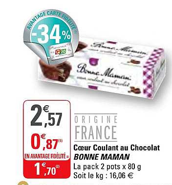 cœur coulant au chocolat bonne maman