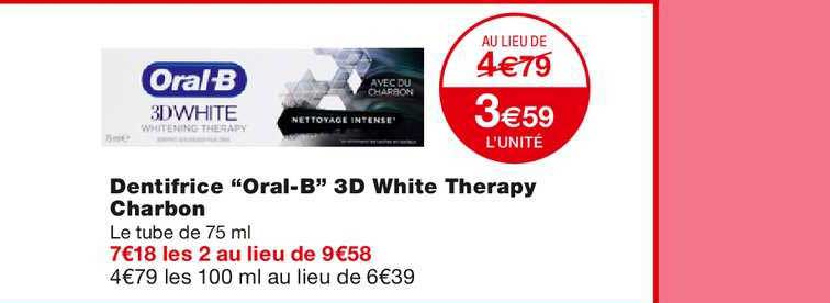 dentifrice oral b 3d white therapy charbon