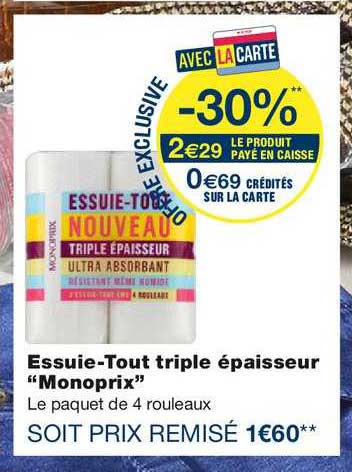 essuie tout triple épaisseur monoprix