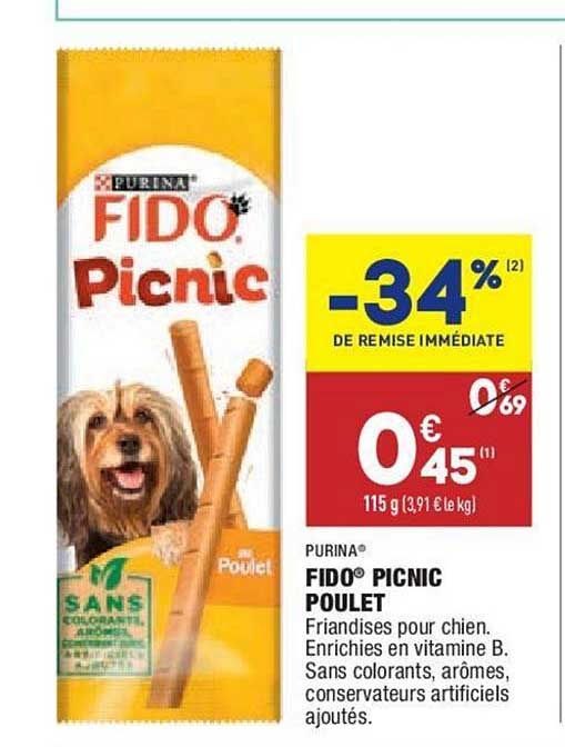 Fido Picnic Poulet Purina -34% De Remise Immédiate