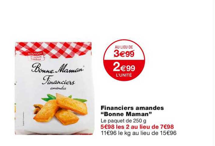 Financiers Amandes Bonne Maman