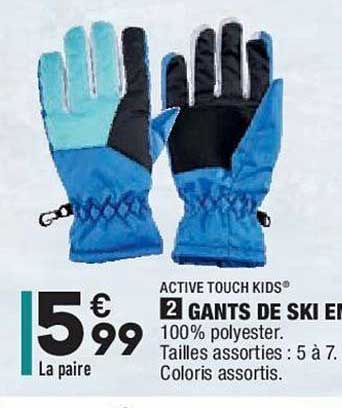 gants de ski active touch kids