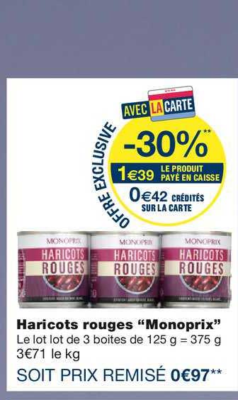 Haricots Rouges Monoprix