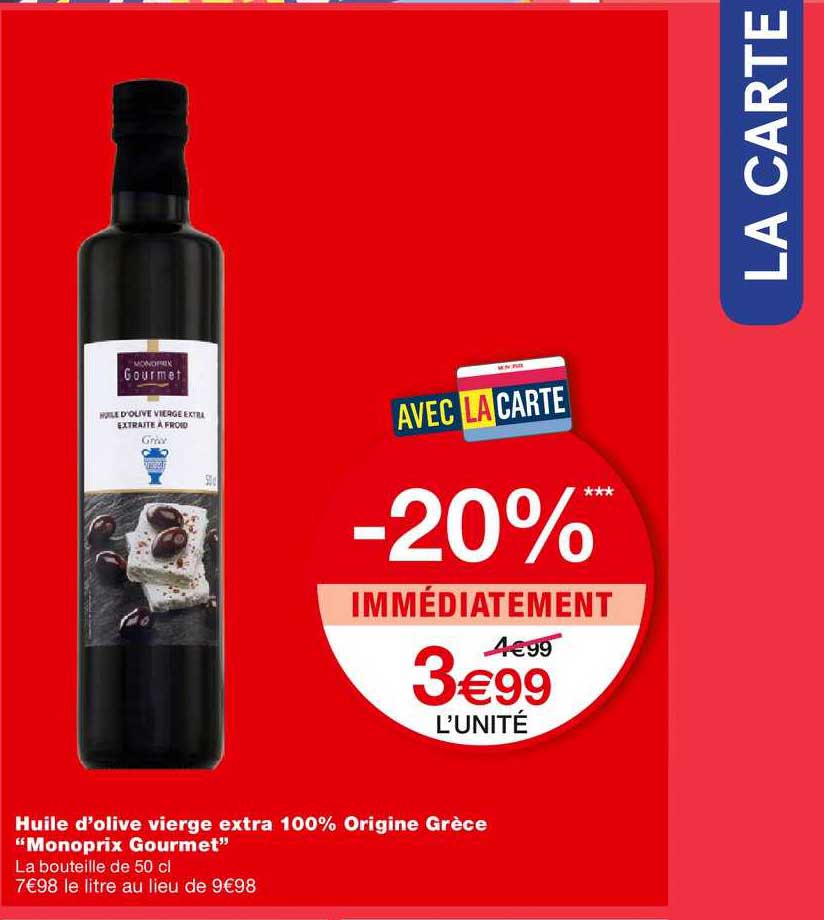 huile d'olive vierge extra 100% origine grèce monoprix gourmet