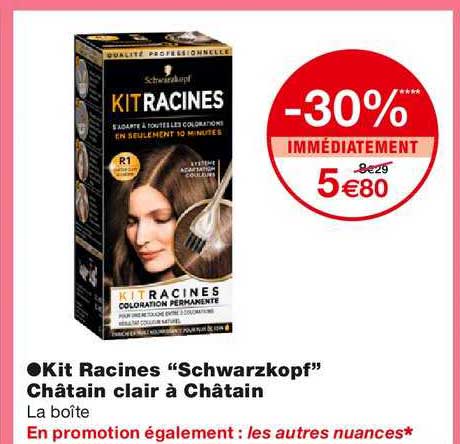 Kit Racines Schwarzkopf Châtain Clair à Châtain
