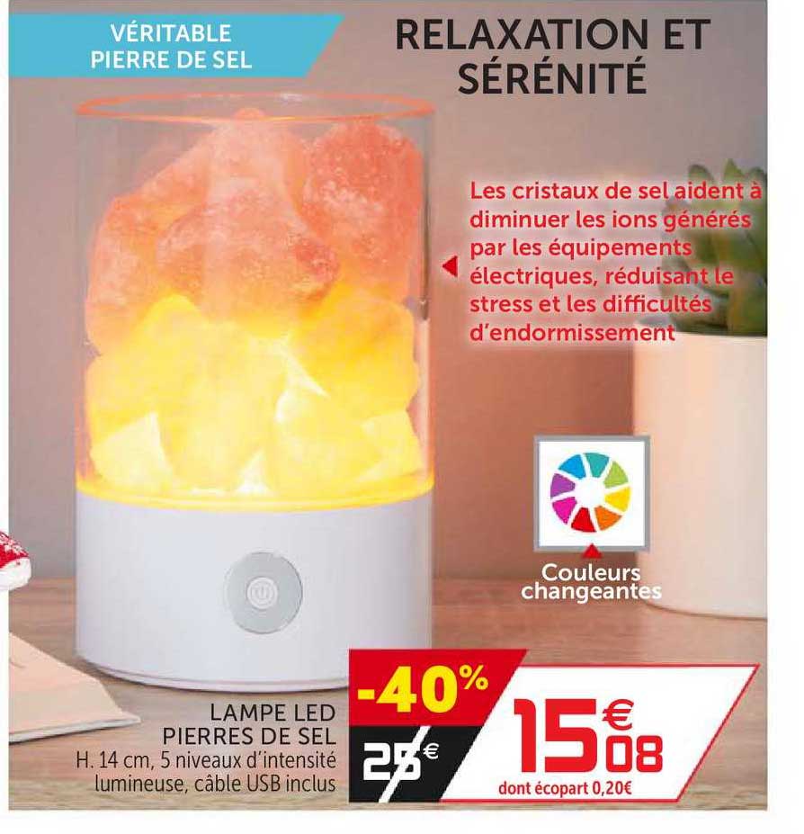 lampe led pierres de sel