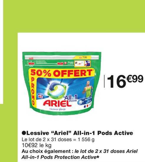 lessive ariel all in 1 pods active
