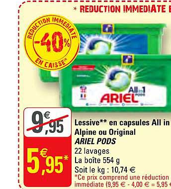 lessive en capsules all in one aplin ou original ariel pods