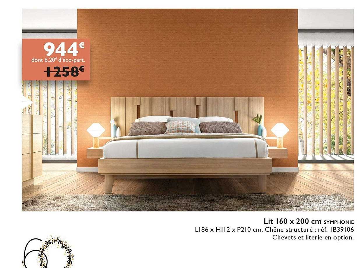 lit l60 x 200 cm symphonie