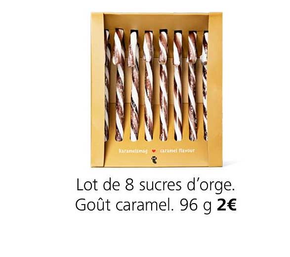 lot de 8 sucres d'orge goût caramel