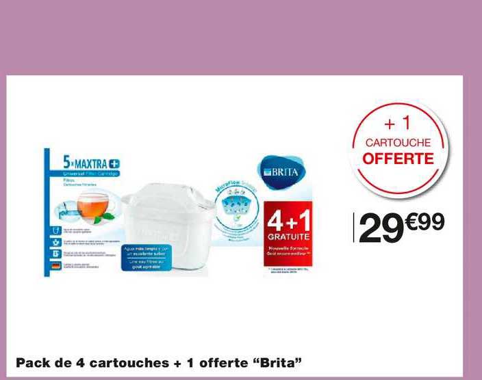 maxtra + pack de 4 cartouches + 1 offertes brita