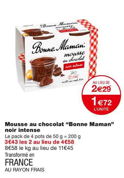 mousse au chocolat bonne maman noir intense