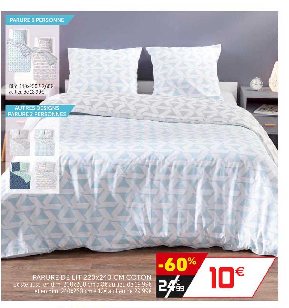 parure de lit 220x240 cm coton