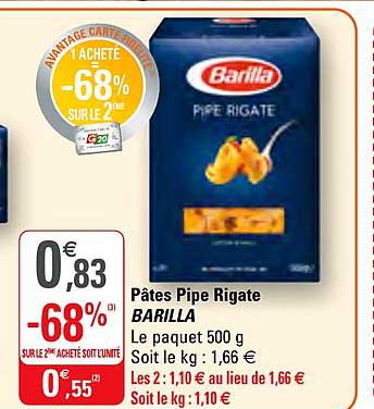 pâtes pipe rigate barilla