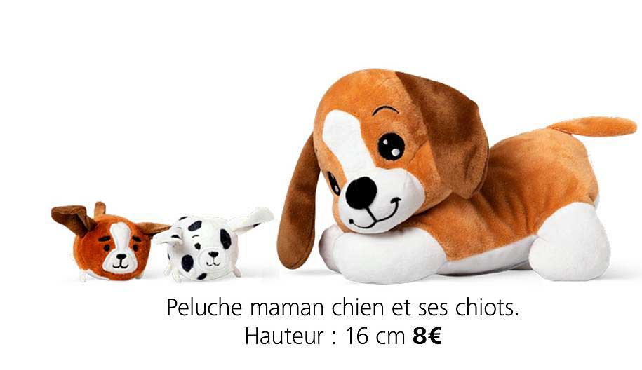 Peluche Maman Chien Et Ses Chiots