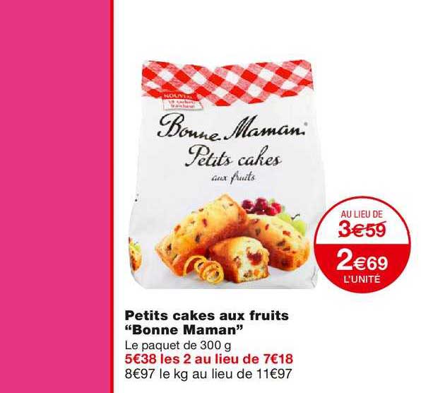petits cakes aux fruits bonne maman