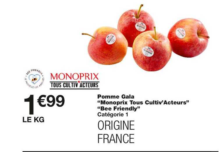 pomme gala monoprix tous cultiv'acteurs bee friendly