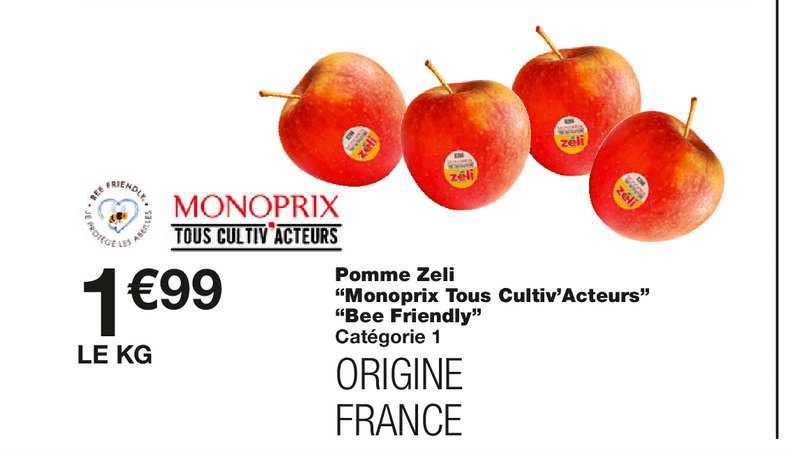 pomme zeli "monoprix tout cultiv'acteurs" "bee friendly"