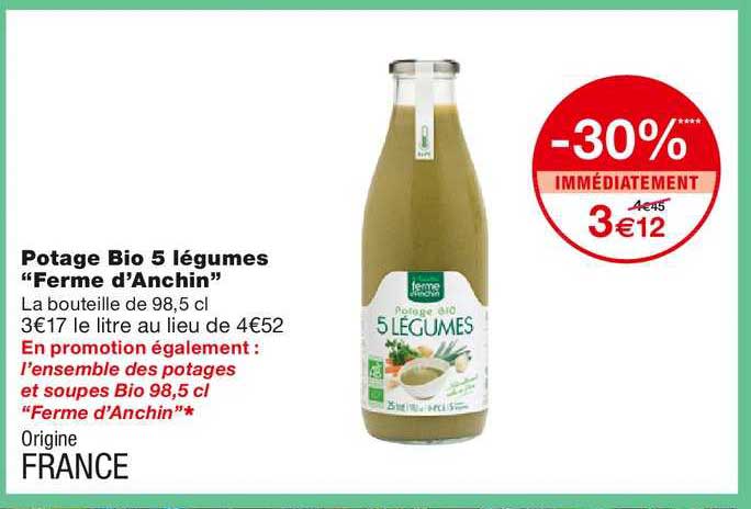 potage bio 5 légumes ferme d'anchin