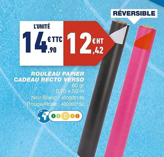 rouleau papier cadeau recto verso