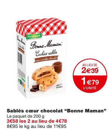 sablé cœur chocolat bonne maman