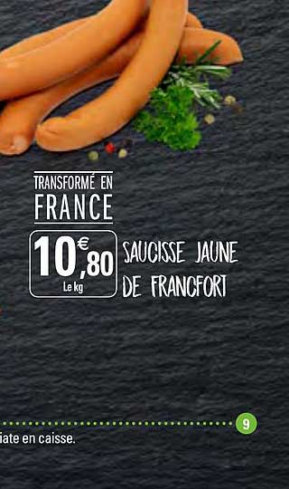 saucisse jaune de francfort