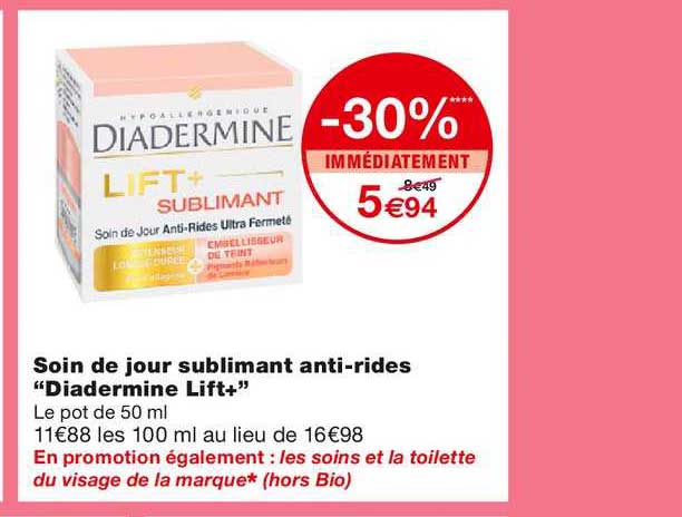 soin de jour sublimant anti rides diadermine lift+