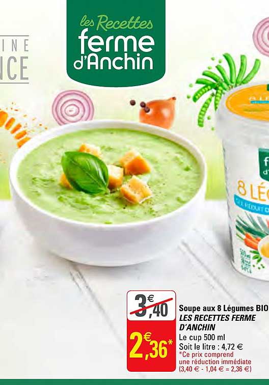 soupe aux 8 légumes bio les recettes ferme d'anchin
