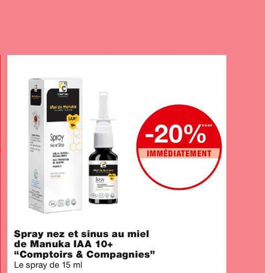 spray nez et sinus au miel de manuka iaa 10+ comptoirs & compagnies