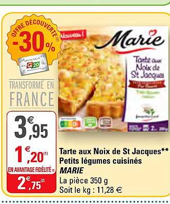 tarte aux noix de st jacques petits légumes cuisinés marie