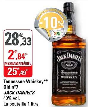 tennessee whiskey old n°7 jack daniel's