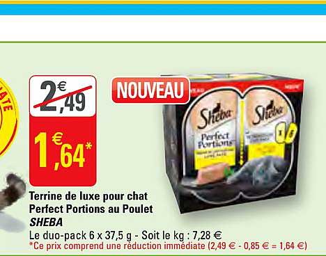 Terrine De Luxe Pour Chat Perfect Portions Au Poulet Sheba