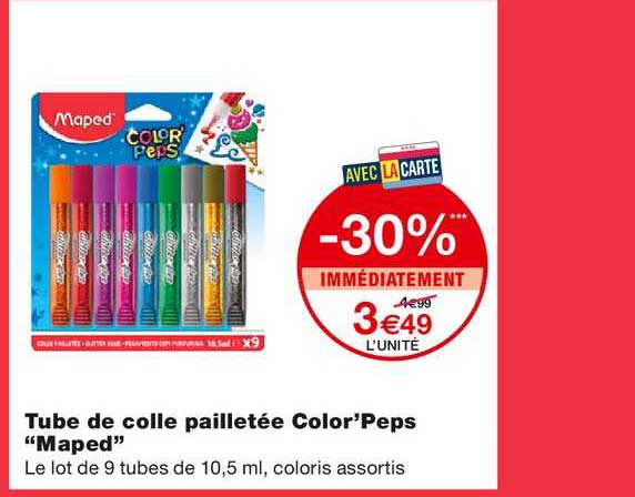 tube de colle pailletée color'peps maped