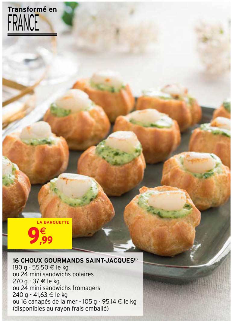 16 choux gourmands saint-jacques