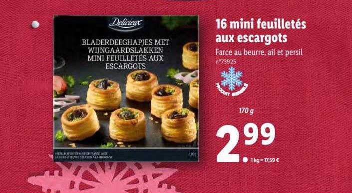 16 mini feuilletés aux escargots délicieux